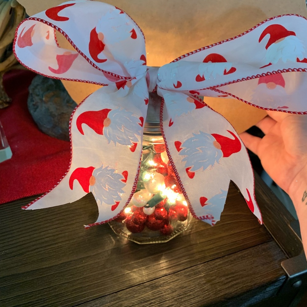 Lighted glass jar